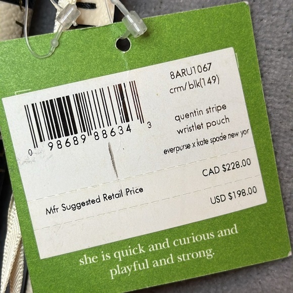 ♠️KATE SPADE♠️Quentin Stripe Wristlet Pouch w/Builtin iPhone Charger/NWT - Picture 7 of 14
